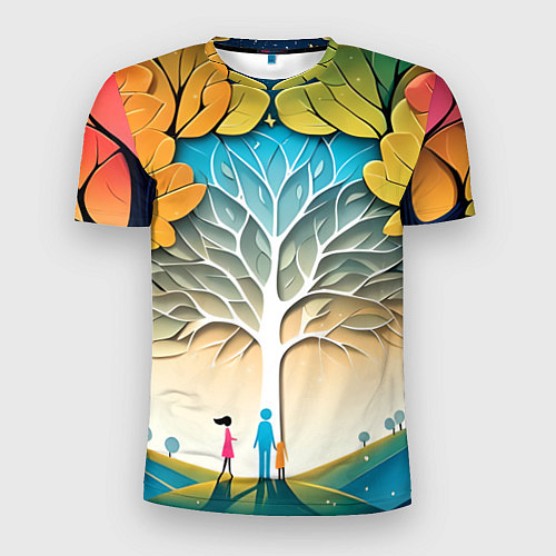 Мужская спорт-футболка Семейное дерево - нейросеть / 3D-принт – фото 1