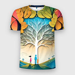 Мужская спорт-футболка Семейное дерево - нейросеть