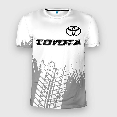 Мужская спорт-футболка Toyota speed на светлом фоне со следами шин: симво / 3D-принт – фото 1