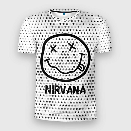 Мужская спорт-футболка Nirvana glitch на светлом фоне / 3D-принт – фото 1