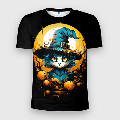 Мужская спорт-футболка Синий кот колдун / 3D-принт – фото 1