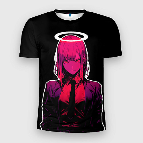 Мужская спорт-футболка Макима с нимбом - Человек бензопила / 3D-принт – фото 1