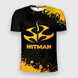 Мужская спорт-футболка Hitman - gold gradient