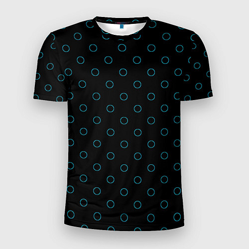 Мужская спорт-футболка Неоновые круги на чёрном фоне / 3D-принт – фото 1