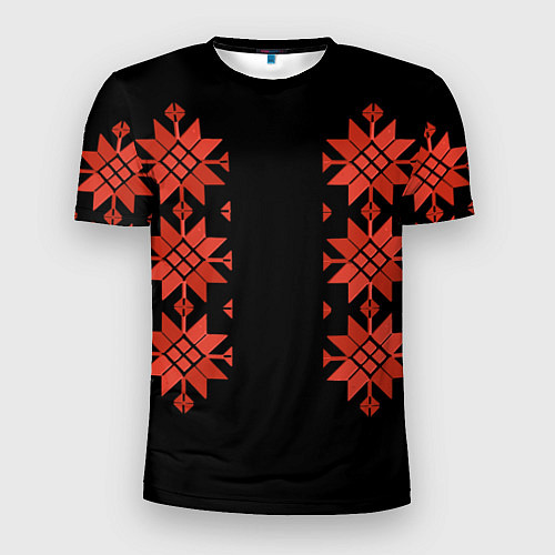 Мужская спорт-футболка Удмуртский - вертикаль black 2 / 3D-принт – фото 1