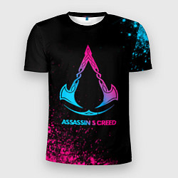 Футболка спортивная мужская Assassins Creed - neon gradient, цвет: 3D-принт