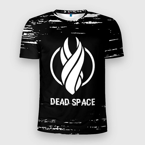 Мужская спорт-футболка Dead Space glitch на темном фоне / 3D-принт – фото 1