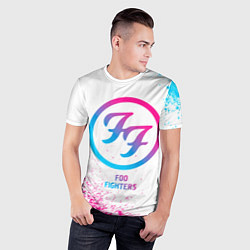 Футболка спортивная мужская Foo Fighters neon gradient style, цвет: 3D-принт — фото 2