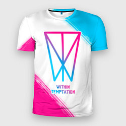 Мужская спорт-футболка Within Temptation neon gradient style