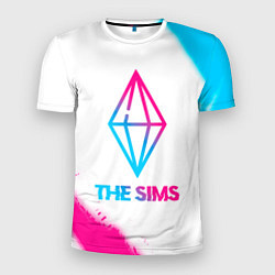 Мужская спорт-футболка The Sims neon gradient style