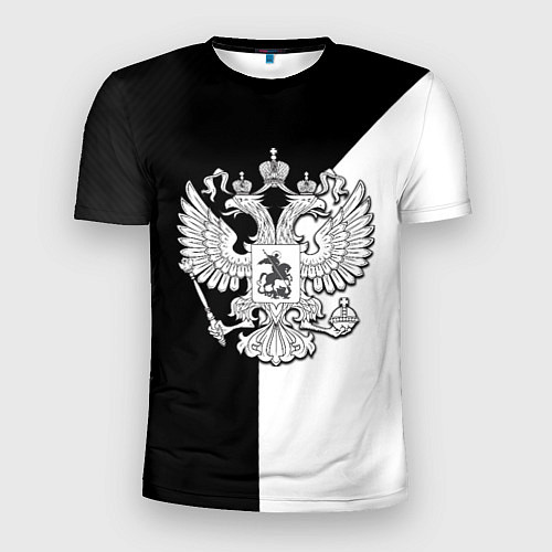 Мужская спорт-футболка Спортивная геометрия герб россии / 3D-принт – фото 1