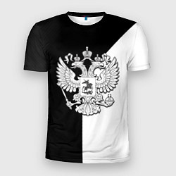 Мужская спорт-футболка Спортивная геометрия герб россии