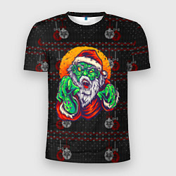 Мужская спорт-футболка Санта зомби