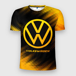 Мужская спорт-футболка Volkswagen - gold gradient