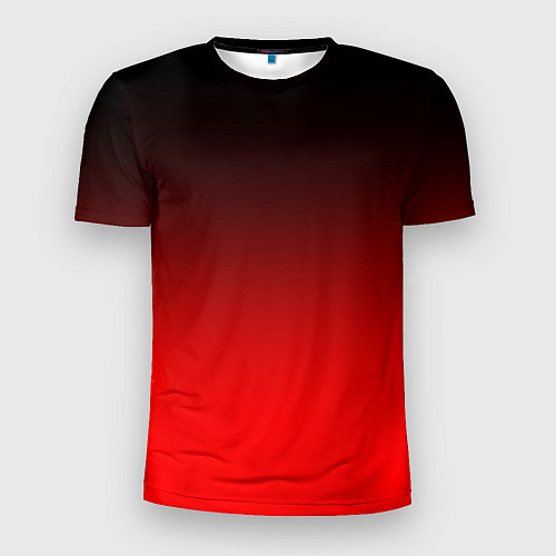 Мужская спорт-футболка Градиент: от черного до ярко-красного / 3D-принт – фото 1