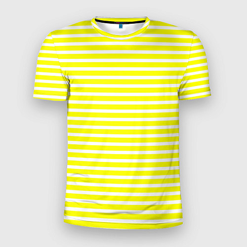 Мужская спорт-футболка Жёлтый с белыми полосками / 3D-принт – фото 1