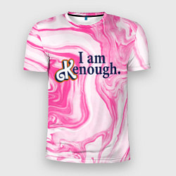 Мужская спорт-футболка I am kenough - розовые разводы краски