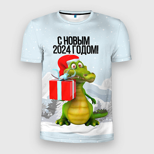 Мужская спорт-футболка С новым 2024 годом / 3D-принт – фото 1