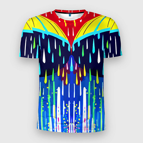 Мужская спорт-футболка Два зонтика под дождём - нейросеть / 3D-принт – фото 1