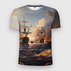 Мужская спорт-футболка Морское сражение