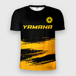 Мужская спорт-футболка Yamaha - gold gradient: символ сверху