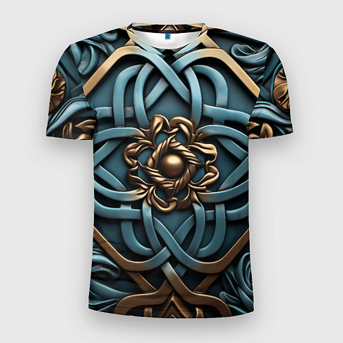 Мужская спорт-футболка Симметричный орнамент в кельтской стилистике / 3D-принт – фото 1