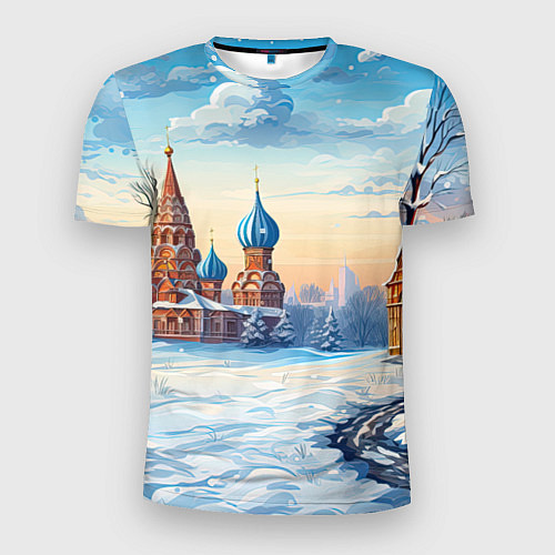 Мужская спорт-футболка Российская зима / 3D-принт – фото 1