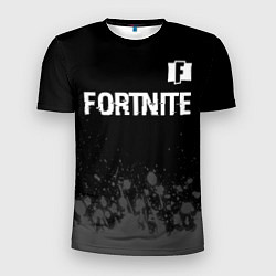 Мужская спорт-футболка Fortnite glitch на темном фоне посередине