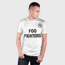 Футболка спортивная мужская Foo Fighters glitch на светлом фоне посередине, цвет: 3D-принт — фото 2