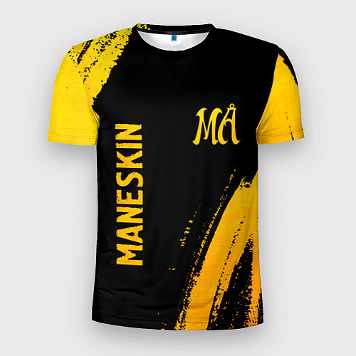 Мужская спорт-футболка Maneskin - gold gradient вертикально / 3D-принт – фото 1