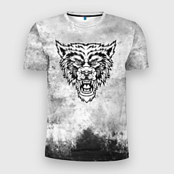 Мужская спорт-футболка Texture - разозленный волк
