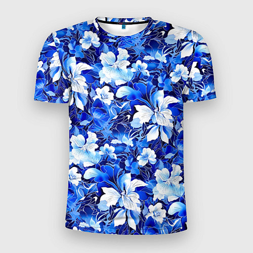 Мужская спорт-футболка Голубой цветник / 3D-принт – фото 1