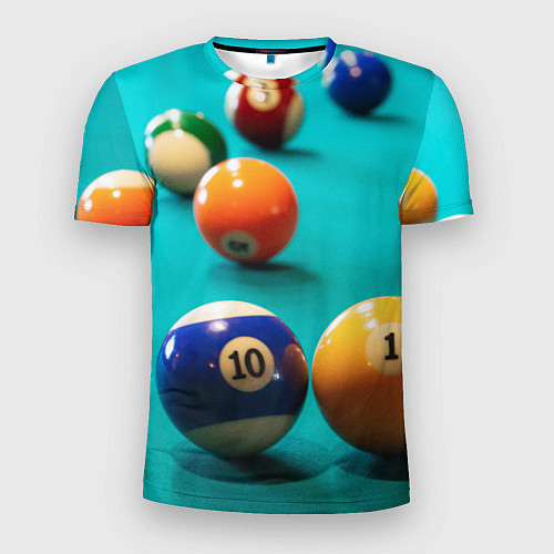 Мужская спорт-футболка Бильярдные шары / 3D-принт – фото 1