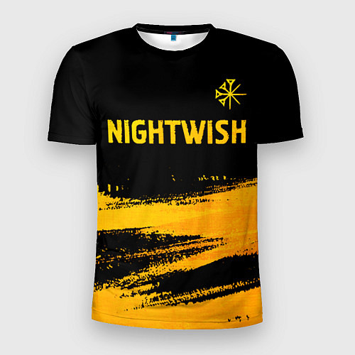 Мужская спорт-футболка Nightwish - gold gradient посередине / 3D-принт – фото 1