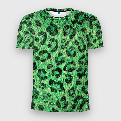 Мужская спорт-футболка Зелёный леопард паттерн / 3D-принт – фото 1