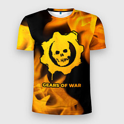 Мужская спорт-футболка Gears of War - gold gradient