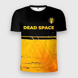 Мужская спорт-футболка Dead Space - gold gradient посередине