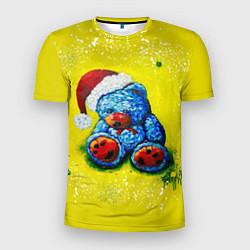 Футболка спортивная мужская Плюшевый синий Санта, цвет: 3D-принт