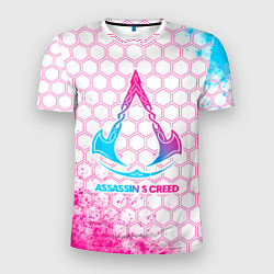 Футболка спортивная мужская Assassins Creed neon gradient style, цвет: 3D-принт