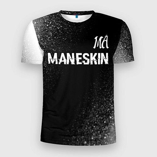 Мужская спорт-футболка Maneskin glitch на темном фоне посередине / 3D-принт – фото 1