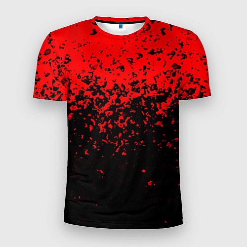 Мужская спорт-футболка Красно-чёрный переход / 3D-принт – фото 1