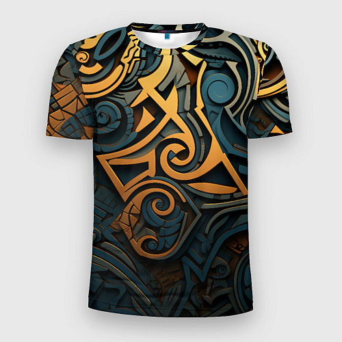 Мужская спорт-футболка Абстрактный узор в викингском стиле / 3D-принт – фото 1