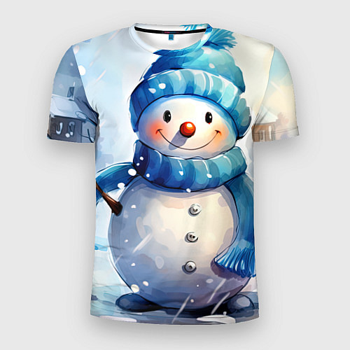 Мужская спорт-футболка Большой снеговик / 3D-принт – фото 1
