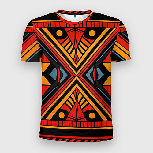 Мужская спорт-футболка Геометрический узор в африканском стиле / 3D-принт – фото 1