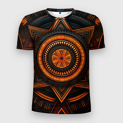 Мужская спорт-футболка Орнамент в африканском стиле на тёмном фоне / 3D-принт – фото 1