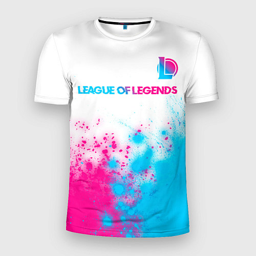 Мужская спорт-футболка League of Legends neon gradient style посередине / 3D-принт – фото 1