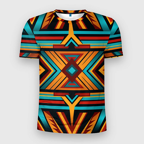 Мужская спорт-футболка Геометрический узор с этическом стиле / 3D-принт – фото 1