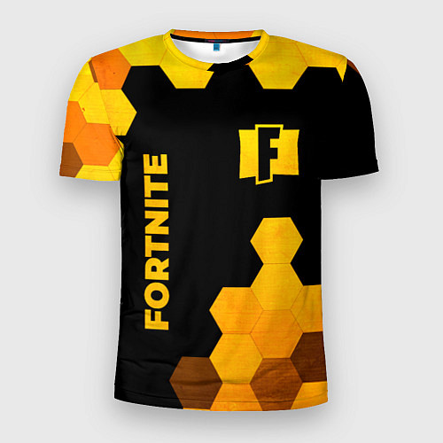 Мужская спорт-футболка Fortnite - gold gradient вертикально / 3D-принт – фото 1