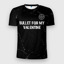 Мужская спорт-футболка Bullet For My Valentine glitch на темном фоне посе