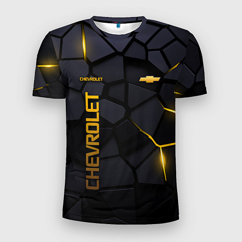 Мужская спорт-футболка Chevrolet - плиты с эффектом свечения / 3D-принт – фото 1